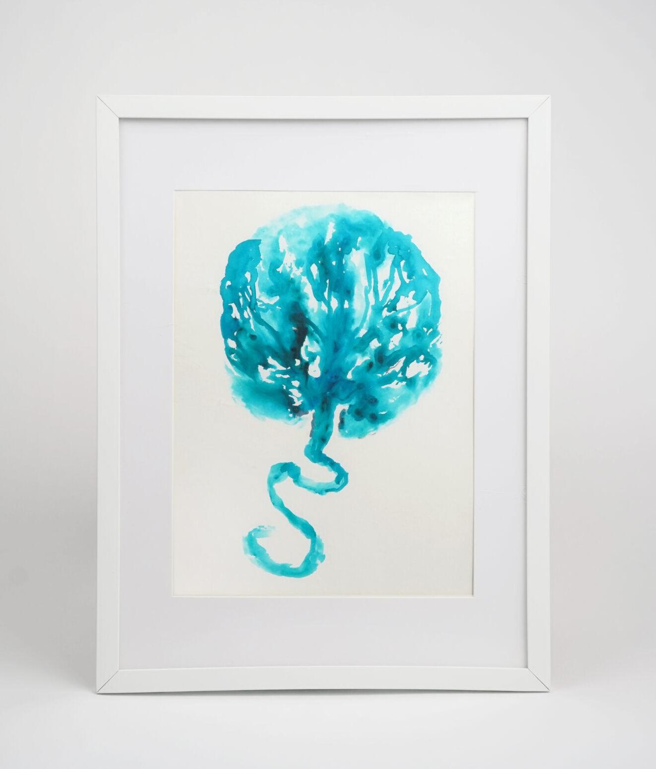 Framed teal placenta print keepsake - NuHealth postpartum art