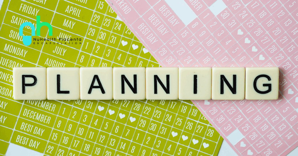 “Pregnant mom in her second trimester planning for postpartum recovery” “Placenta encapsulation order placed early during pregnancy” “NuHealth Placenta encapsulation capsules prepared for postpartum”