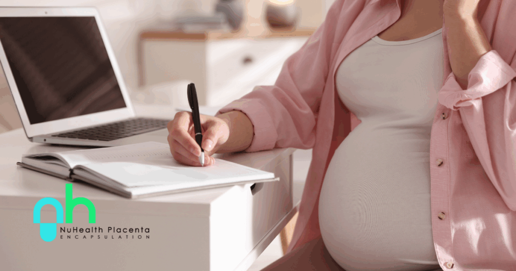 “Pregnant mom preparing nursery with December nesting checklist” “December baby prep and nesting tasks” “Placenta encapsulation as part of nesting checklist”