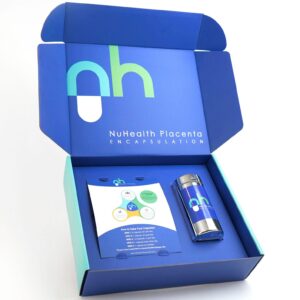 Essential Placenta Encapsulation Package - NuHealth pills and dosage card side view