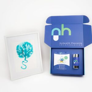 Placenta Encapsulation with Placenta Print Package – teal placenta print keepsake | NuHealth