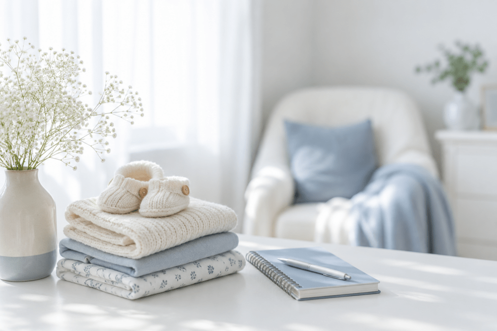 Mother relaxing at home during postpartum healing and recovery after childbirth